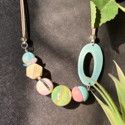 KOREAN ABSTRACT ASYMMETRY TRND SETTER BEADS NECKLACE