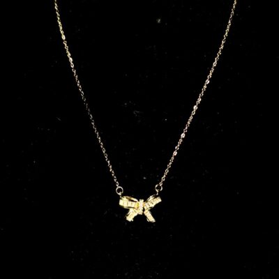 TRENDY BOW ANTI TARNISH PENDANT NECKLACE