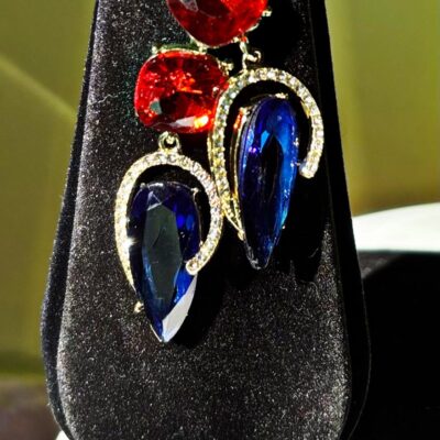 ROYAL SAPPHIRE FLAME EARRINGS