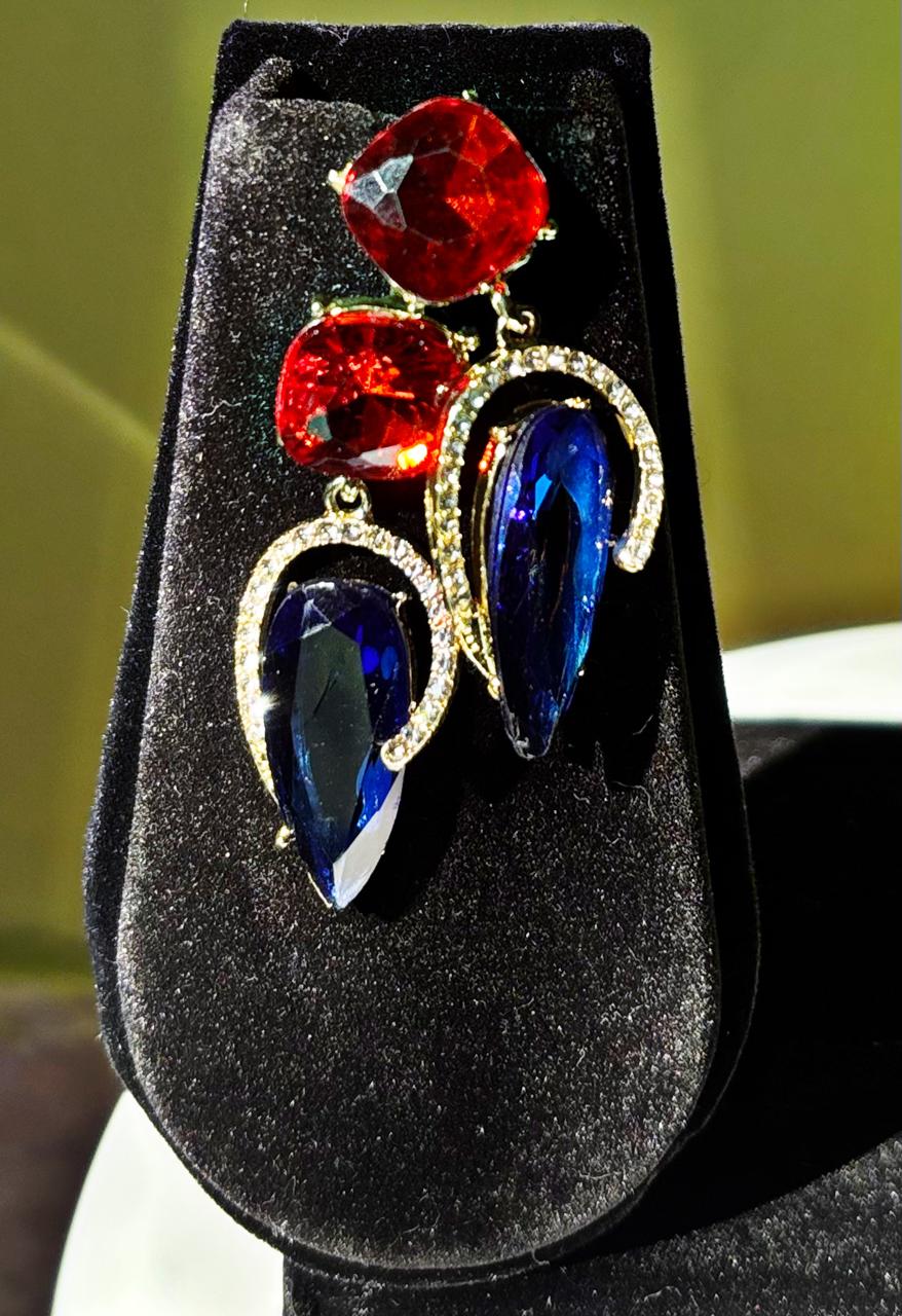 ROYAL SAPPHIRE FLAME EARRINGS