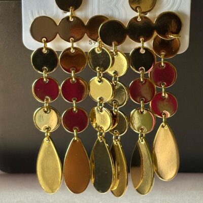 Golden Raindrops Anti Tarnish 92.5% Silver Earring