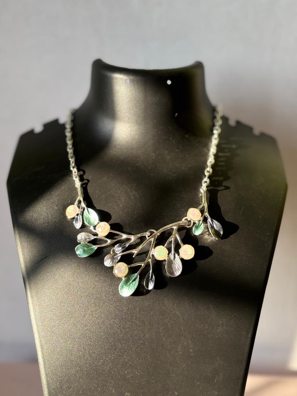 Moonleaf Charm Greenish Necklace