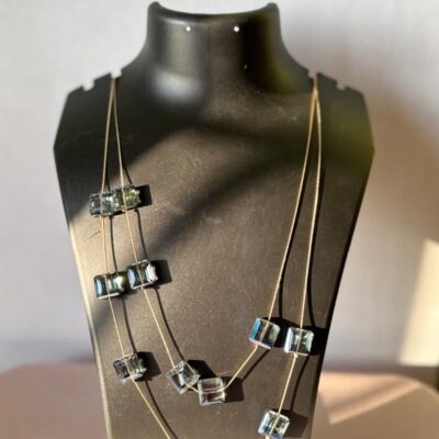 Blue Squared Double Layered Necklace