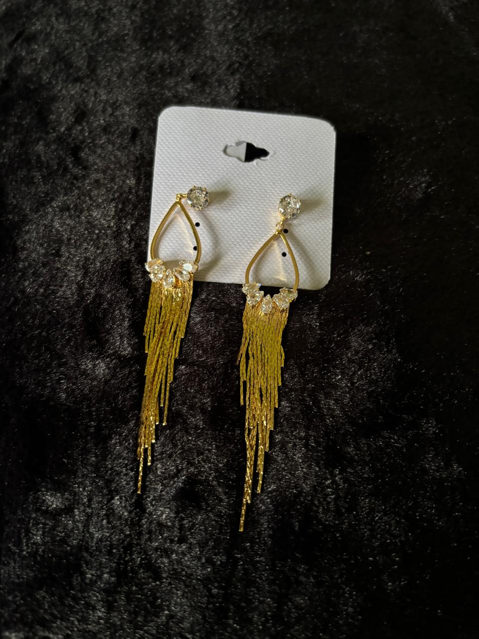 Dew Drop Golden Erring with 92.5 Sterling Silver